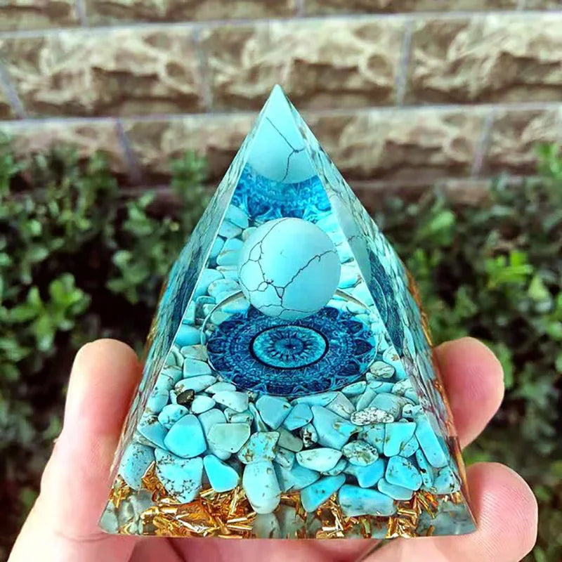 Energy Orgonite Turquoise Pyramid-ToShay.org