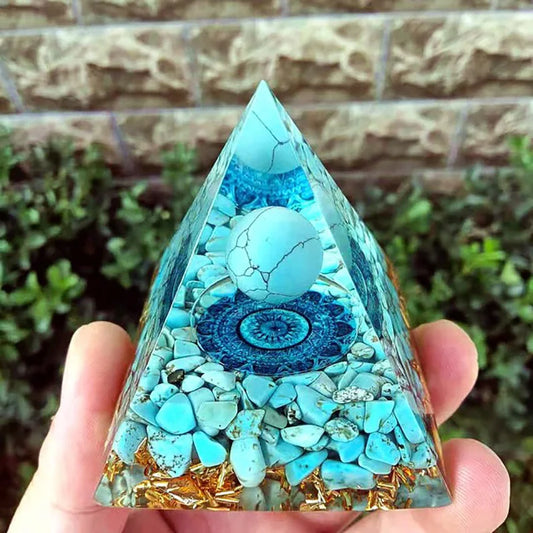 Energy Orgonite Turquoise Pyramid-ToShay.org