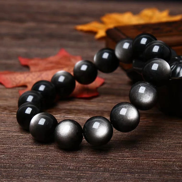 Silver Obsidian Bracelet-ToShay.org