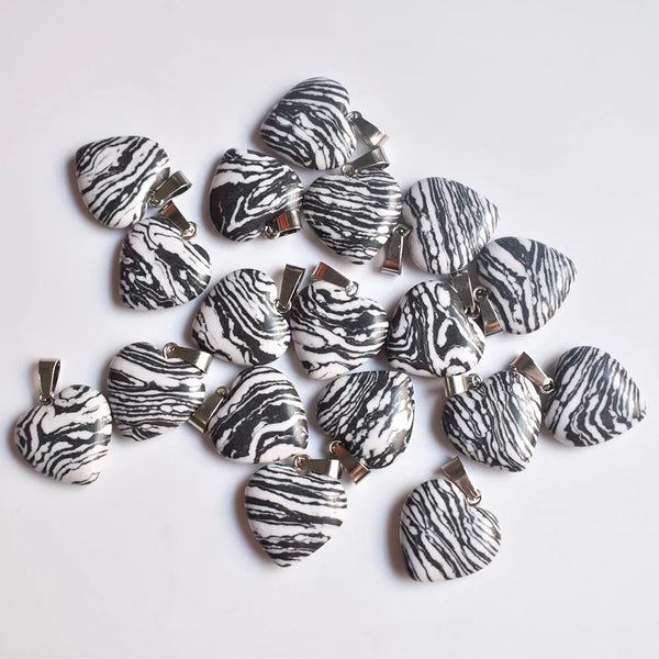 Mixed Malachite Heart Pendants-ToShay.org