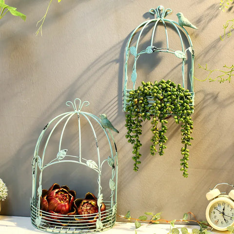 Wrought Iron Cage Flower Pot-ToShay.org