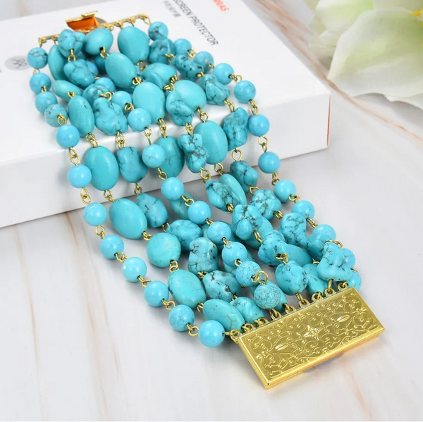 Blue Turquoise Bracelet-ToShay.org