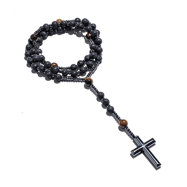 Black Lava Stone Rosary-ToShay.org