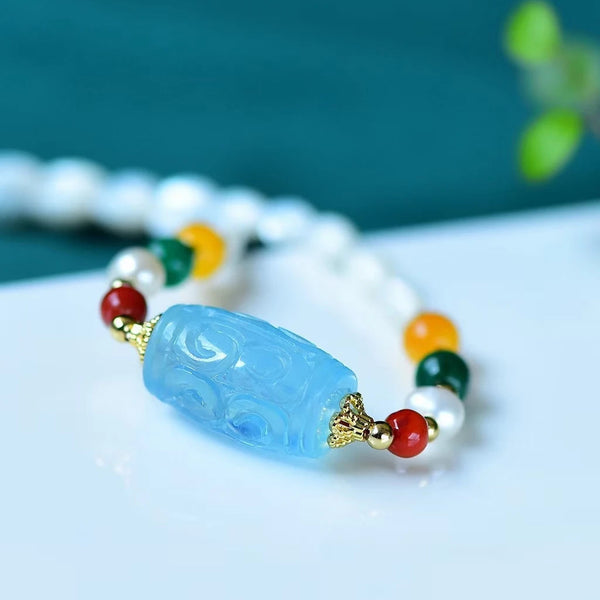 Blue Aquamarine Pendant Necklace-ToShay.org