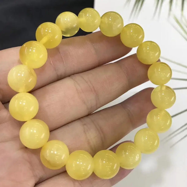 Yellow Amber Bead Bracelet-ToShay.org