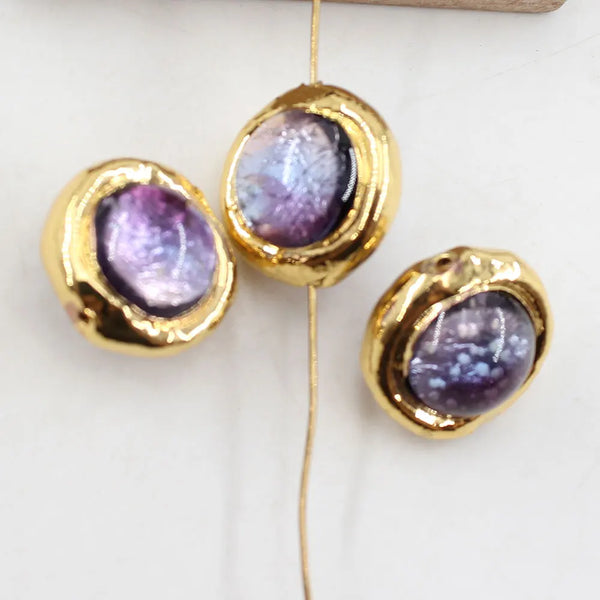 Purple Glaze Glass Beads-ToShay.org