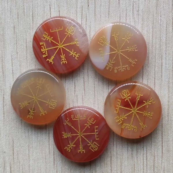 Red Onyx Compass Palm Stones-ToShay.org
