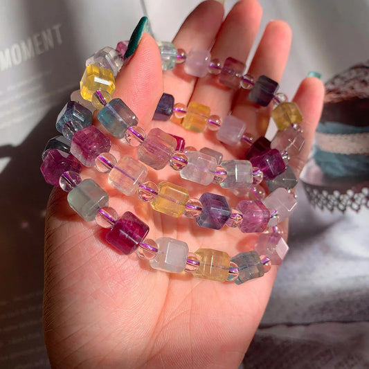 Rainbow Fluorite Quartz Bracelet-ToShay.org