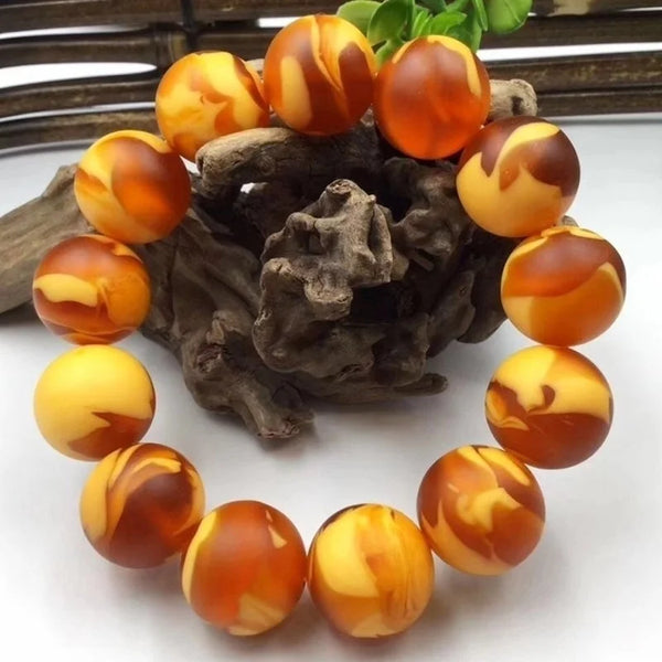 Yellow Amber Bead Bracelet-ToShay.org