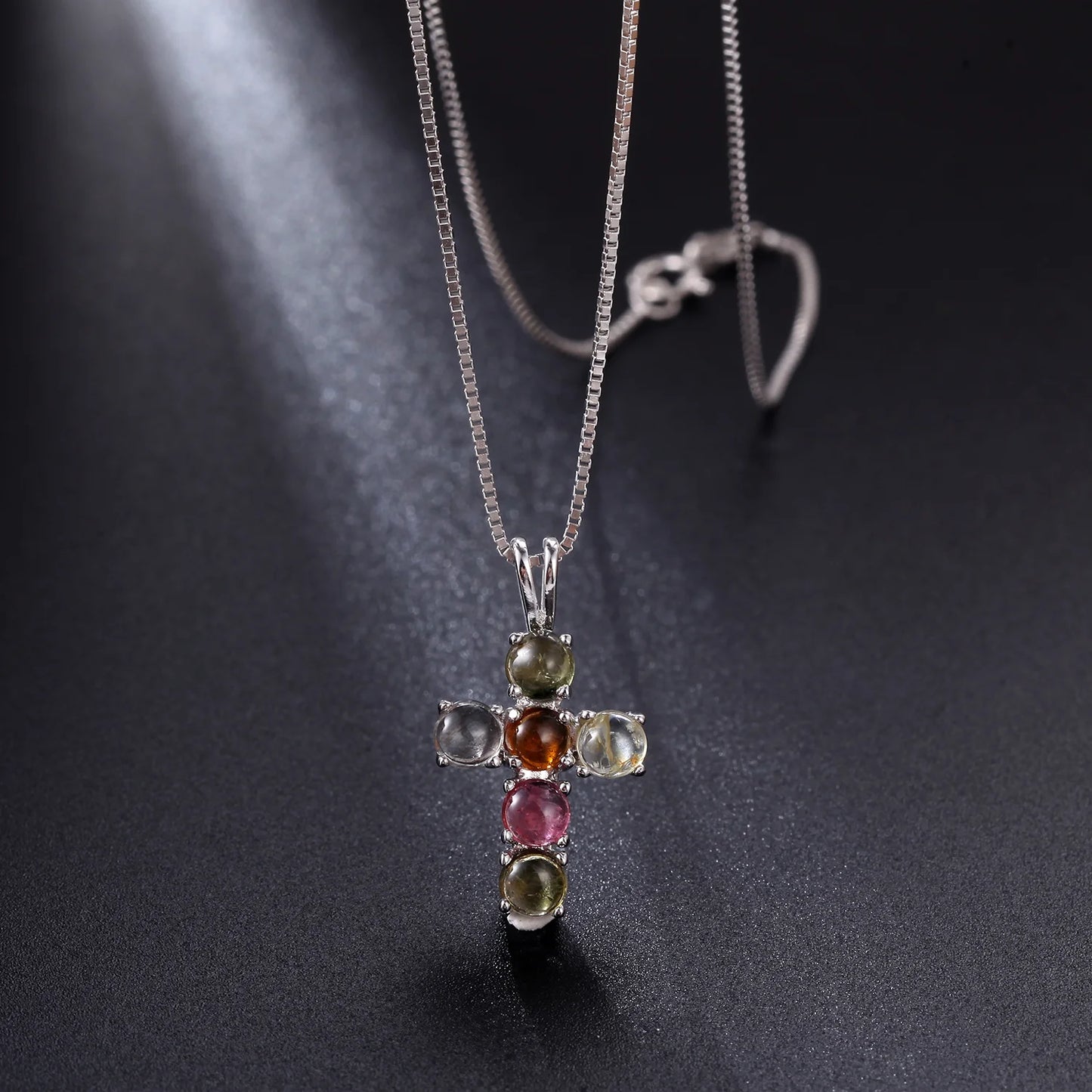 Silver Diamond Cross Pendant-ToShay.org