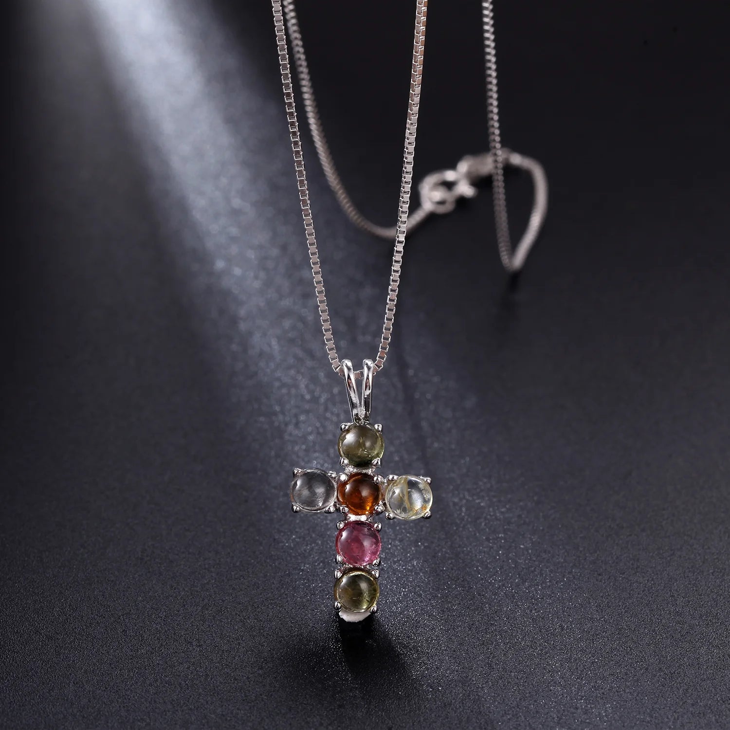 Silver Diamond Cross Pendant-ToShay.org