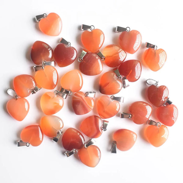 Red Agate Heart Pendants-ToShay.org