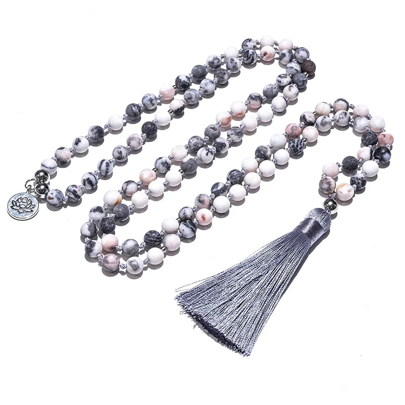 Pink Zebra Jasper Mala-ToShay.org