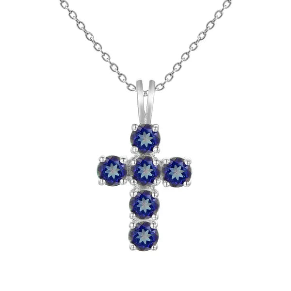 Silver Crystal Cross Pendant-ToShay.org