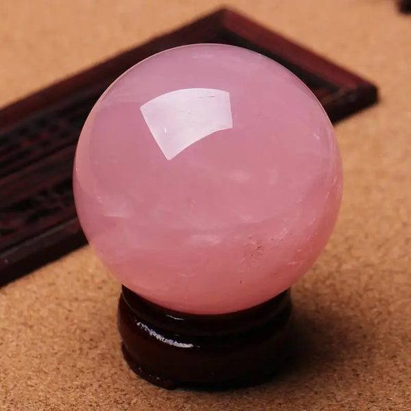 Pink Rose Quartz Crystal Ball-ToShay.org