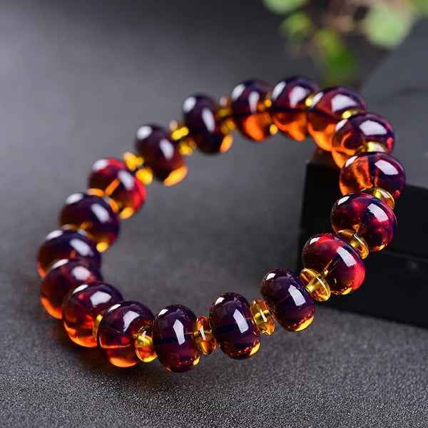 Blue Amber Bead Bracelet-ToShay.org