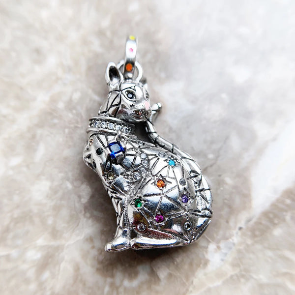 Silver Cat Pendant-ToShay.org