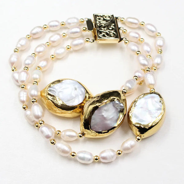 White Rice Pearl Bracelet-ToShay.org