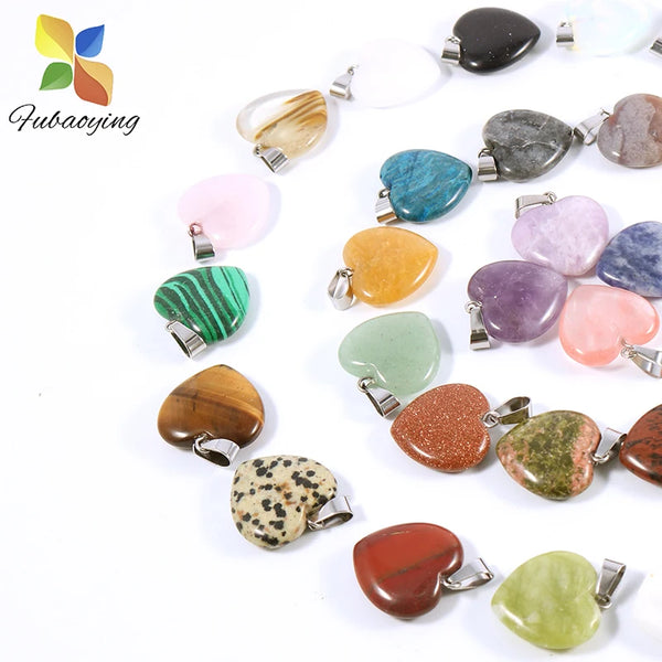 Mixed Crystal Heart Pendants-ToShay.org