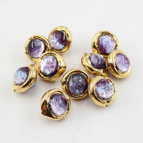 Purple Glaze Glass Beads-ToShay.org