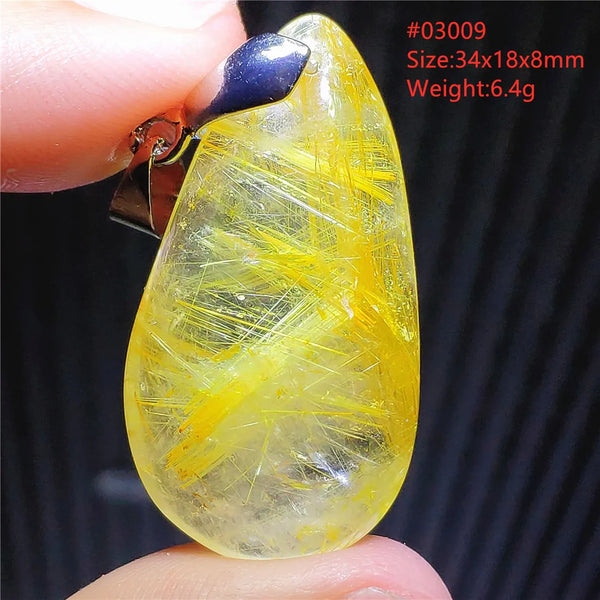 Gold Rutilated Quartz Pendant-ToShay.org