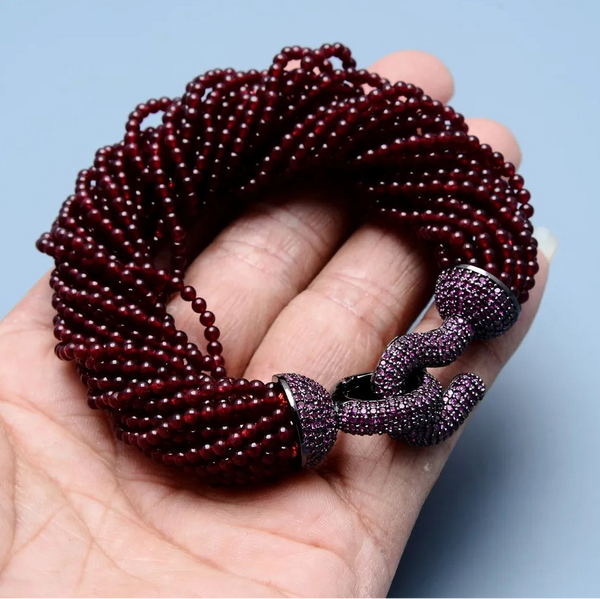 Red Garnet Bead Bracelet-ToShay.org