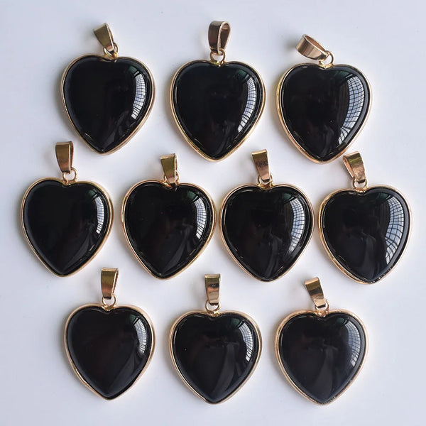 Mixed Crystal Heart Pendants-ToShay.org