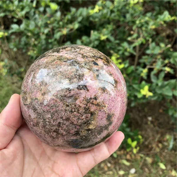 Pink Rhodonite Crystal Ball-ToShay.org