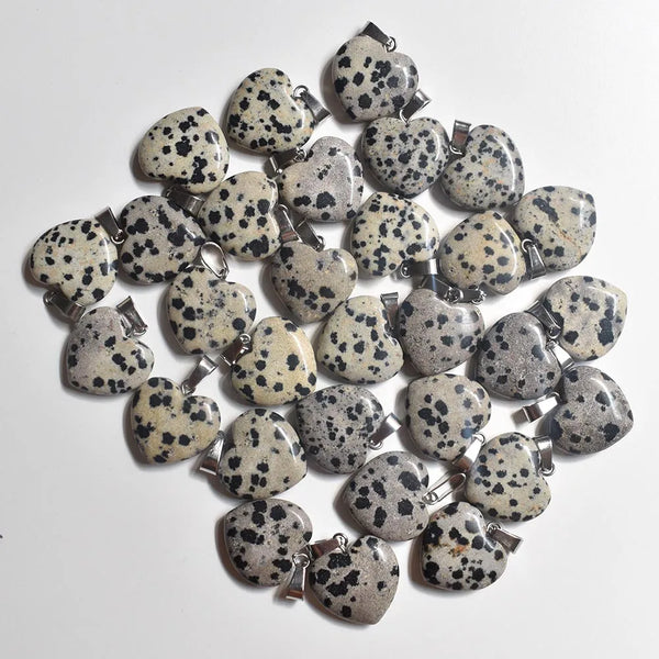 Mixed Agate Heart Pendants-ToShay.org