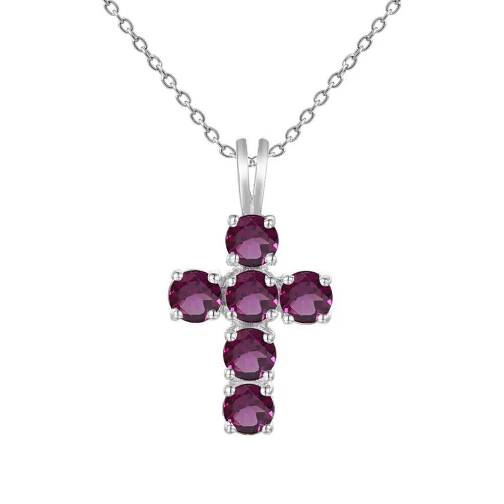 Silver Diamond Cross Pendant-ToShay.org