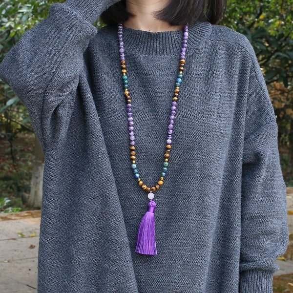 Purple Amethyst Mala Beads-ToShay.org