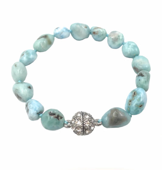Blue Larimar Nugget Bracelet-ToShay.org