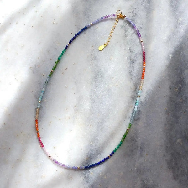 Rainbow Crystal Bead Necklace-ToShay.org