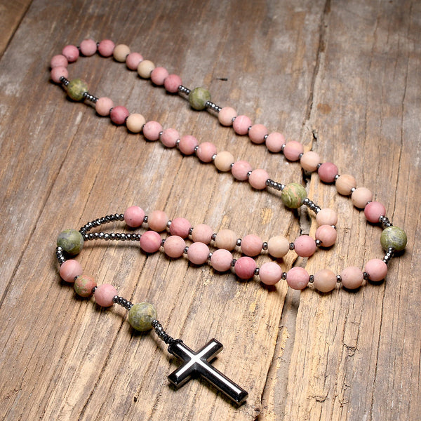 Pink Rhodonite Rosary-ToShay.org