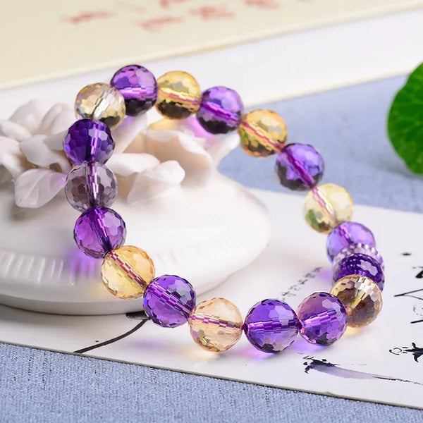 Purple Amethyst Citrine Bracelet-ToShay.org