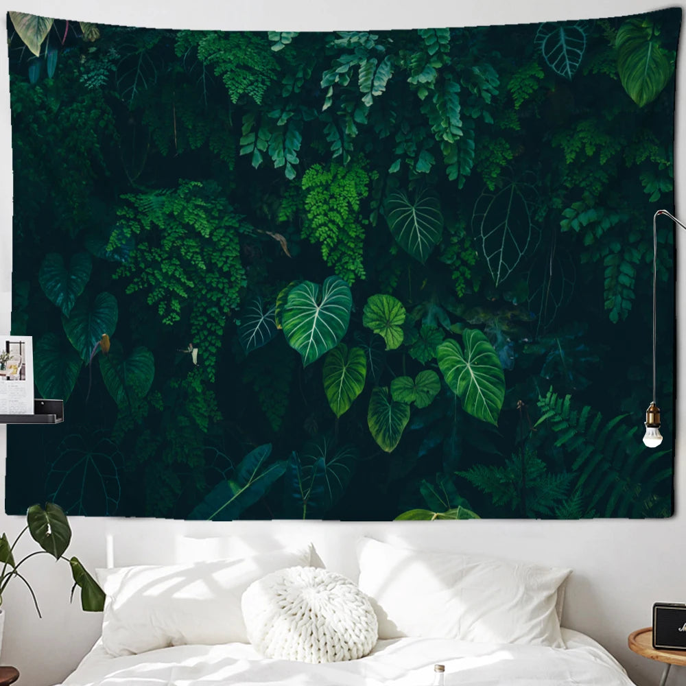 Tropical Palm Leaf Tapestry-ToShay.org