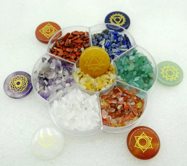 Chakra Symbols Crystal Chips Set-ToShay.org