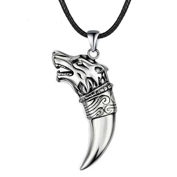 Silver Wolf Head Pendant-ToShay.org