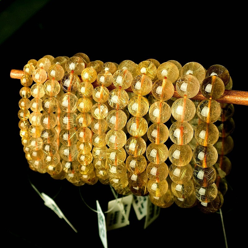 Gold Rutilated Quartz Bracelet-ToShay.org