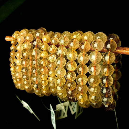 Gold Rutilated Quartz Bracelet-ToShay.org