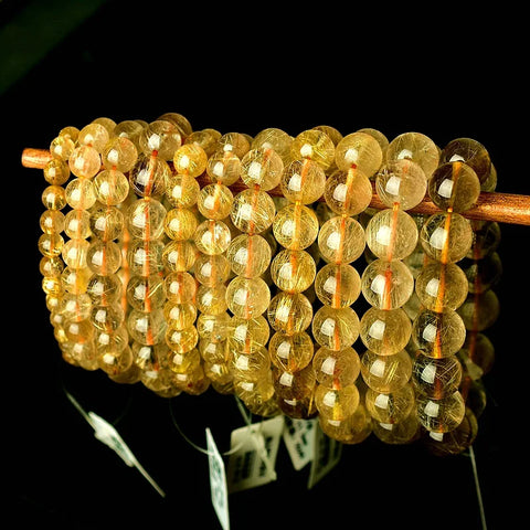 Gold Rutilated Quartz Bracelet-ToShay.org