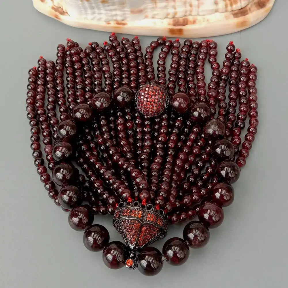 Red Garnet Tassel Mala-ToShay.org