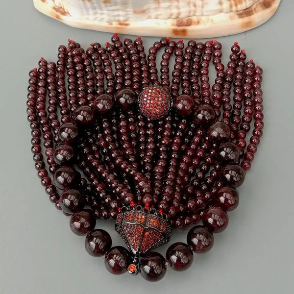 Red Garnet Tassel Mala-ToShay.org