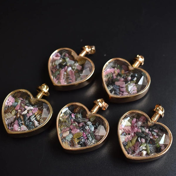 Mixed Crystal Wish Bottle Hearts-ToShay.org