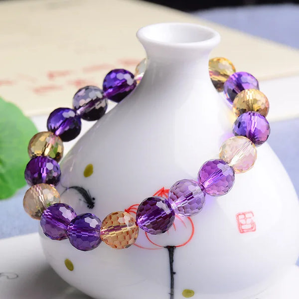 Purple Amethyst Citrine Bracelet-ToShay.org