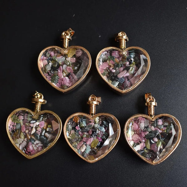 Mixed Crystal Wish Bottle Hearts-ToShay.org
