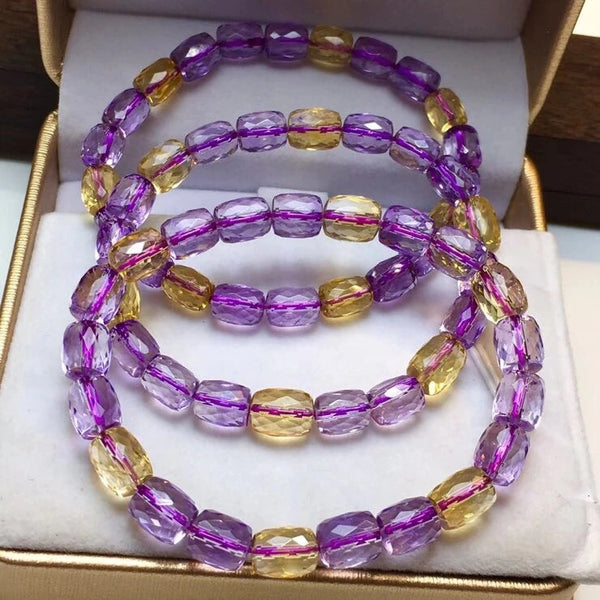 Purple Yellow Ametrine Bracelet-ToShay.org