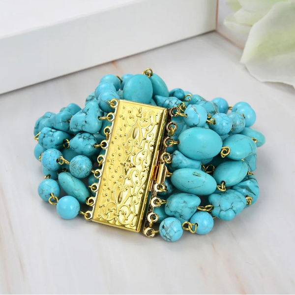 Blue Turquoise Bracelet-ToShay.org