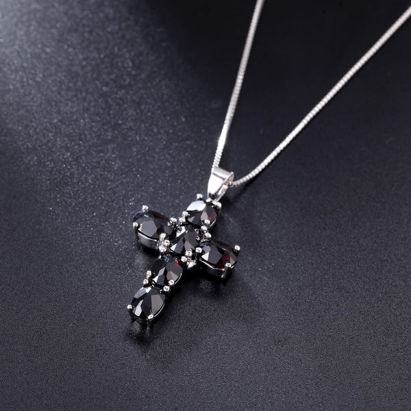 Silver Cross Gemstone Pendant-ToShay.org