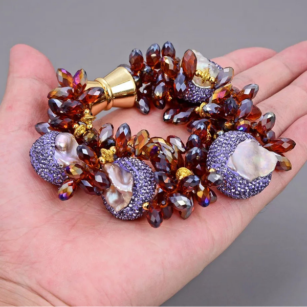 Purple Keshi Pearl Bracelet-ToShay.org